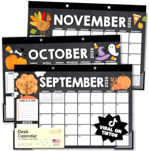 Large Teacher Desk Calendar 2026-2027 - Desktop Calendar 2026 by HadleyDesigns