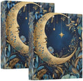 ALAZA Moon Flower Witchy 3 Ring Binder 1.5 Inch Three Ring Office Binders w/clipboard & 3 Pockets, Hold 200 Sheets, 2 pcs by ALAZA