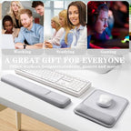 Wrist Rest for Computer Keyboard and Mouse Pad Set - Grey - Image 7
