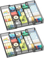 2 Pack Expandable Desk Drawer Organizer, 10 Compartments, Black by Unknown