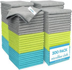 AIDEA Microfiber Cleaning Cloth-200PK, Microfiber Towels for Cars 12"x12" by AIDEAHOME