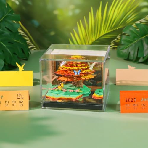 2027 3D Paper Carving Desk Calendar With LED Light - Image 4