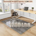 Tempered Glass Chair Mat for Carpet, 48"x72" Grey Floor Mat - Image 2