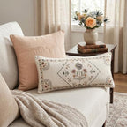 ISAENNE Designer Linen Throw Pillow Cover,Set of 2,28"x12"-Cornucopia B - Image 2