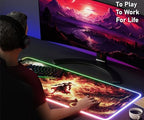 RGB Gaming Mouse Pad Large Extended Desk Mat 35.4x15.7in XXL XXXL Mousepad LED Light Up Keyboard Mat PC Gamer Desk Pad Gaming Accessories Extra Big Mouse Mat for Desk - Hellfire Crusader - Image 4