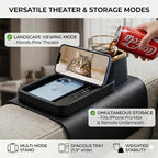 Luxury Gold Trim Couch Cup Holder Tray - Weighted Anti-Spill Midnight Black Silicone Sofa Armrest Organizer, Non-Slip Recliner Tray Table for Drinks, Remote, Phone - Fits Most Couch Arms - Image 3
