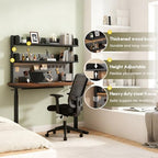 Clamp On Desk Shelf Organizer with Pegboard Desk Hutch Dorm with Storage Bookshelf Desk Top Organizer Shelf Multi-Purpose White & Black Desktop Shelves & Office Shelves (Black, W - 31.5") - Image 5