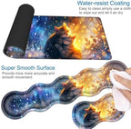 Desk Mat, Mouse Pad with Wrist Rest, 4-in-1 Large Mouse Pads for Desk, Ergonomic Mouse Pad and Keyboard Wrist Rest Gaming Keyboard Mat for Office,Cute Cat Sunshine - Image 3