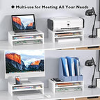 BONTEC Wooden Monitor Stand Riser for Desk, 2-Tier Computer Monitor Stand - Image 6