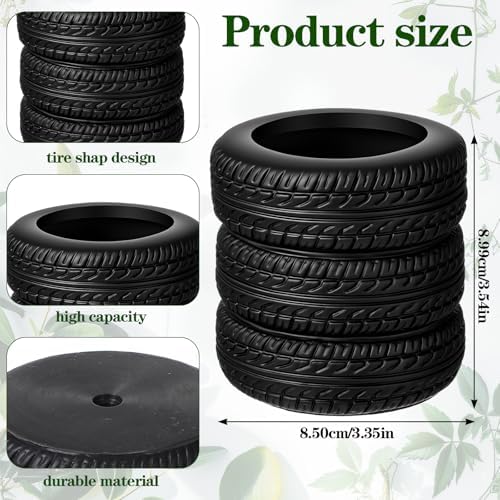 12 Pcs Tire Pen Holder Desk Decorations for Men - Funny Car Tire Stack Pencil Pot for Office Accessories, Unique Gift Idea - Image 2