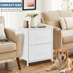 DUMOS Night Stand Small Dresser for Bedroom with 2 Drawers, Bedside Table - Image 2