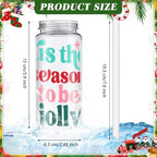 Meanplan 24 Pcs Pink Christmas Plastic Cup Gift Bulk 14 oz Pastel Snowflake Xmax Tree Tumbler with Lids and Straws Reusable Merry Christmas Drinking Mugs for Holiday Birthday Party Favors Supplies - Image 3