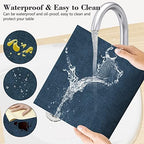 Faux Leather Placemats Set of 6,Heat Resistant Placemats for Dining Table, Easy Clean Non-Slip Place Mats, Waterproof Stain Resistant Wipeable Washable PU Table Mats, (Navy Blue) - Image 4