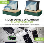 Prosumer's Choice Bamboo Charging Station - Multi Charger Station Organizer - Desk Docking Station for Phones, Tablets, Laptop - Wooden Charging Station with Removable Dividers - Cables Not Included - Image 2