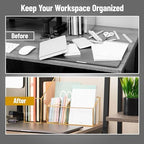 Mind Reader 4-Compartment Glass Desktop Organizer with Copper Trim, Angled Design for Office Supplies, Makeup & Accessories, Glass and Copper, Clear - Image 6