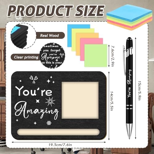 Kosiz 10 Set Wooden Sticky Note Holder Kit, Classic, Black - Image 2