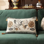 ISAENNE Vintage Linen Rectangle Throw Pillow Cover,Set of 2,20"x12"-Murad C - Image 2