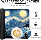 Large Keyboard Mouse Pad Set, Extended Mouse Pad+Keyboard Wrist Rest Support, Memory Foam Ergonomic Easy Typing, 4Pcs (31.5×11.8 in) Desk Pad Set for Office Home,Starry Night Cat - Image 2