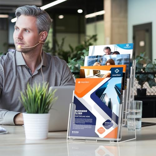 MaxGear 4 Tier Brochure Holder, 8.5 x 11, Removable Divider, 2 Pack - Image 5