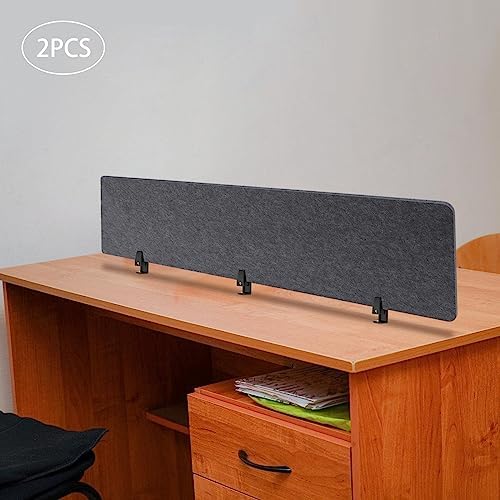 Desk Divider Privacy Panel, 60 inch Office Partition Screen, 15mm Thick Polyester Fiber Soundproof Barrier, Drill-Free Desktop Divider for Workstation Study Library Classroom, Anthracite Grey - Image 7