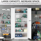 SISESOL Metal Storage Storage Cabinet with 5 Adjustable Shelves,White Metal Cabinet with Locking Doors,Steel Pantry Cabinet with Lock,71" Lockable Storage Cabinet for Home,Office,Garage,Kitchen,Shop - Image 5