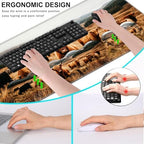 Keyboard Wrist Rest and Mouse Pad with Wrist Support Set Ergonomic Coaster,Memory Foam,Easy Typing Pain Relief,Large XL Desk Mat 31.5"x 11.8",Highland Cow in Field - Image 6