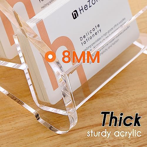 HeZone Business Card Holder Display for Desk Muitiple, Clear Acrylic Business card Stand Rack for Women and Men 12 slots 4Tier, Organize 600 cards (12 Slots - Image 7