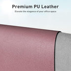 Aothia Faux Leather Desk Mat - Non-Slip PU Leather Desk Blotter, Waterproof Writing Surface, Large Desk Pad for Office & Home (Dark Pink, 55" x 17") - Image 2