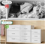 BOLUO Closet Drawers White Fabric 3 Drawer Small Dresser for Closet Organizers and Storage Bedroom Dorm Modern - Image 5