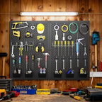 Pegboard kit with Accessories,Includes 2 Pack 16" X 24" Steel Peg Board and 120 PCS Varied Pegboard Accessories,can be Used for Tool Storage and Garage Organization. (Black Box) - Image 7
