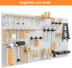 WALMANN Metal Pegboard, Tool Organizer Boards with Hooks, 24x48 in - Image 7