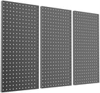 Pegboard Smith Metal Pegboard Panels 12" x 24", 3 Pack Black Wall Mounted Tool Organizer Boards, Heavy Duty Tool Storage Peg Board for Garage, Workbench, Office, Fits 1/4" Peg Hooks by Pegboard+Smith