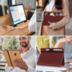 DTTO Leather Case for Galaxy Tab S10 Lite / S10 FE / S9 FE, Burgundy - Image 7