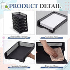 Geetery Turn in Trays Classroom, Black, Set of 6 - Image 3