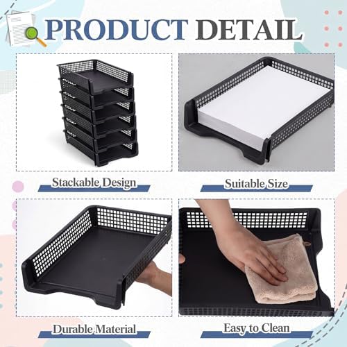 Geetery Turn in Trays Classroom, Black, Set of 6 - Image 3