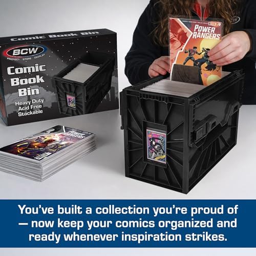 BCW Short Comic Book Bin, Holds 150 Comics Each, Black, 10 Pack - Image 2