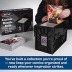 BCW Short Comic Book Bin, Holds 150 Comics Each, Black, 2 Pack - Image 2