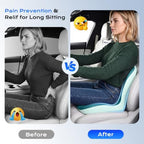 Coverado Car Seat Cushion and Lumbar Support Pillow One Piece, Memory Foam Ergonomic Back Support Driving Seat Cushion for Back Pain, Non-Slip Washable Cushion for Car, Driver, Office - Image 5
