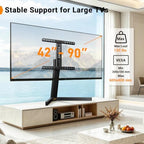 Perlegear Swivel TV Stand with Power Outlet for 42–90" TVs up to 132 lbs - Image 3