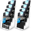 Crtiin 2 Pack 4 Tier Acrylic Brochure Holder 4 X 9 Inch, Clear Display by Crtiin