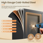 Yizosh Metal Storage Cabinet with 2 Doors and 4 Adjustable Shelves - Image 4