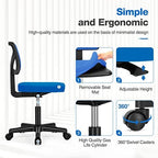Sweetcrispy Small Armless Desk Chair, Mesh Rolling Office Chairs - Image 5
