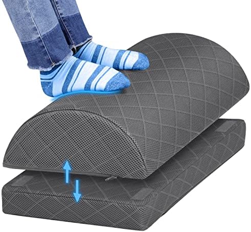 CushZone Foot Rest for Under Desk at Work, Grey-20 in by CushZone