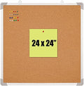 Cork Board 24x24 in, Framed Wall Hanging Bulletin Board with 10 Thumb Tacks by Navy+Penguin