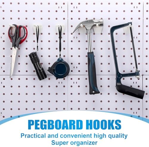 Unittype 100 Pack Plastic Pegboard Hooks, 4 Inch, Ivory White - Image 2