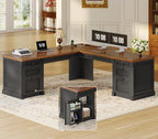 SEDETA L Shaped Office Desk with 4 Drawers Storage, 67"x67" Executive Desk by SEDETA