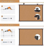 2-Pack Cork Board Bulletin Board 24 x 36, Black Aluminium Framed 2 x 3 Corkboard, Office Board for Wall Cork, Large Wall Mounted Notice Pin Board with 32 Push Pins for School, Home & Office - Image 7