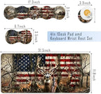 TGFEWYTJYJ Extended Gaming Mouse Pad,Memory Foam Ergonomic Keyboard Mouse Wrist Rest Support Set,Large Desk Mat with Stitched Edges,Non-Slip Base Mousepad Home Office,Camo Deer American Flag - Image 2