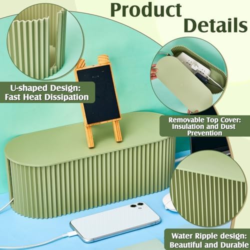 2 Pcs Cable Management Box, Fits Most Power Sockets, 11.8x5.1x4.3 in - Image 4