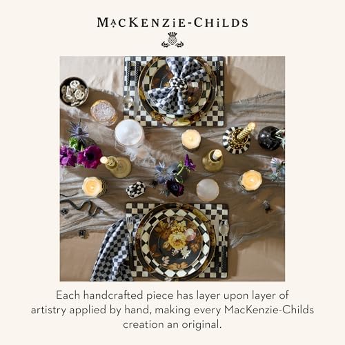 MACKENZIE-CHILDS Cork-Back Placemat Set, Black-and-White Courtly Check - Image 6